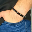 Zestaw Bransoletka męska bogactwo ochrona równowaga cytryn hematyt agat 8mm